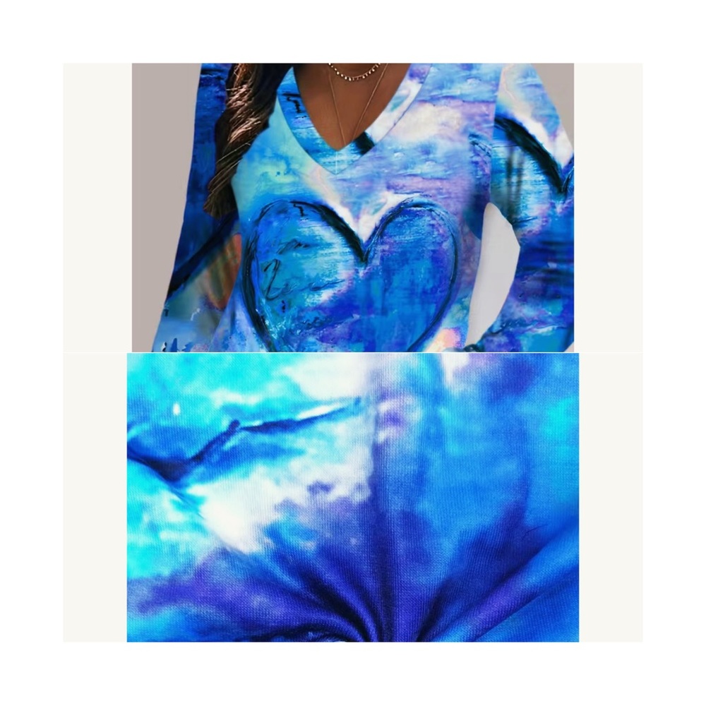 NEW/ SALE GORGEOUS LONG SLEEVE HEART TEE - Picture 3 of 3